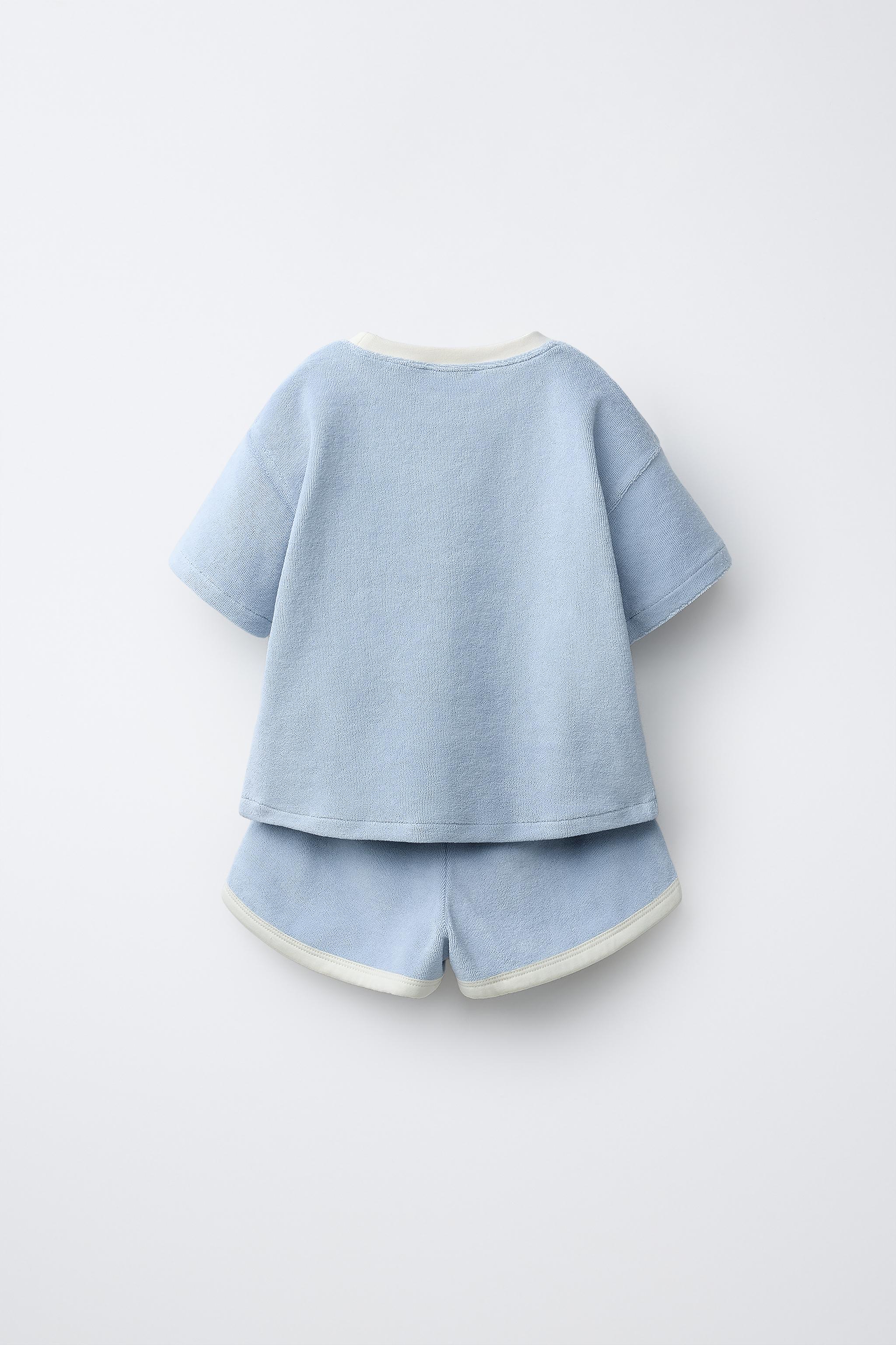 ENSEMBLE T-SHIRT ET BERMUDA EFFET ÉPONGE