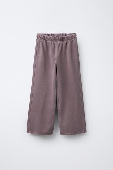 QUẦN ỐNG RỘNG HIỆU ỨNG BẠC MÀU - Màu đỏ mận từ Zara