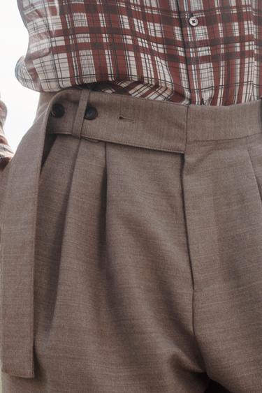 PANTALON WIDE FIT CEINTURE ÉDITION LIMITÉE - Marron / Taupe de Zara - Image 4