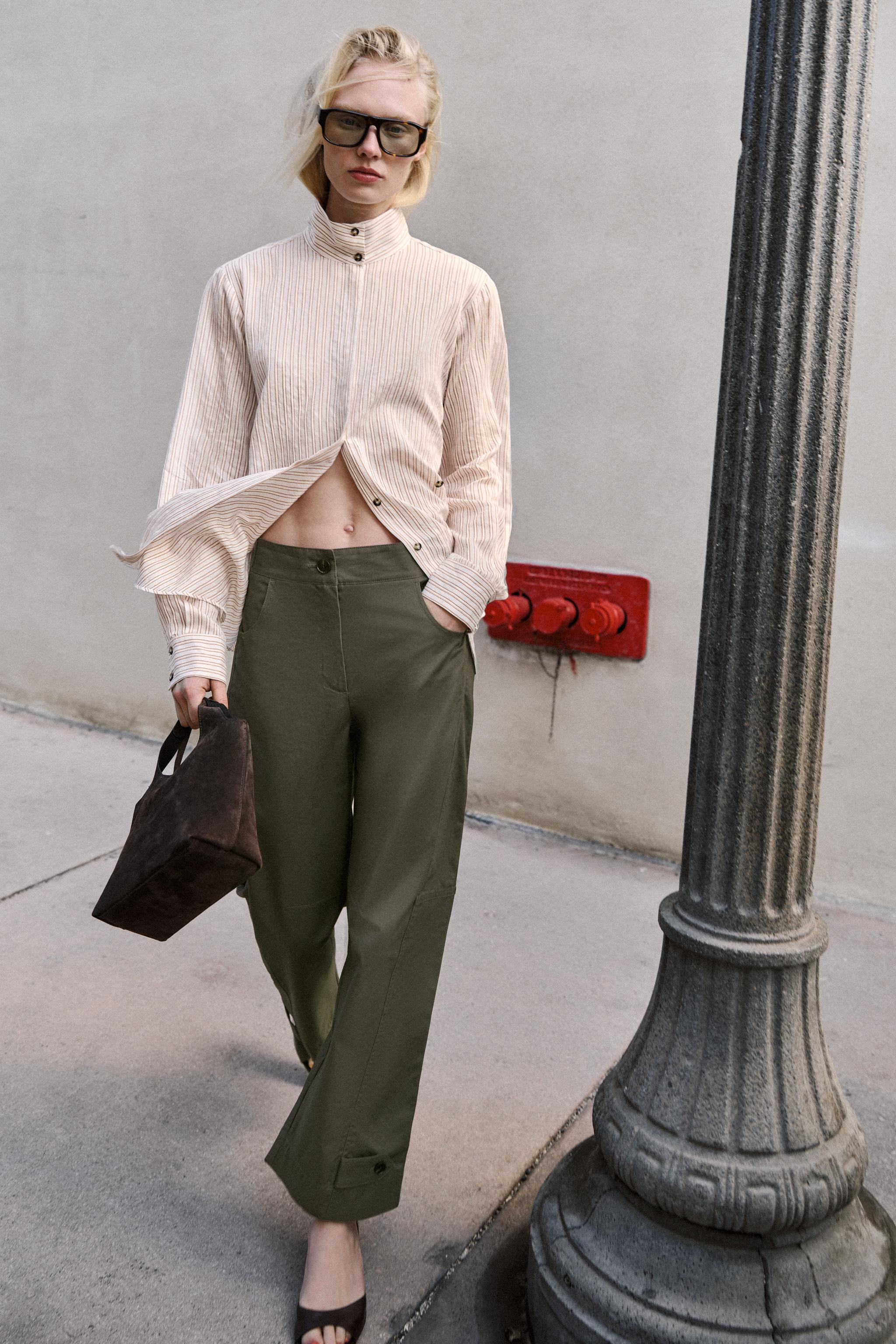 PANTALON BARREL À PASSANTS