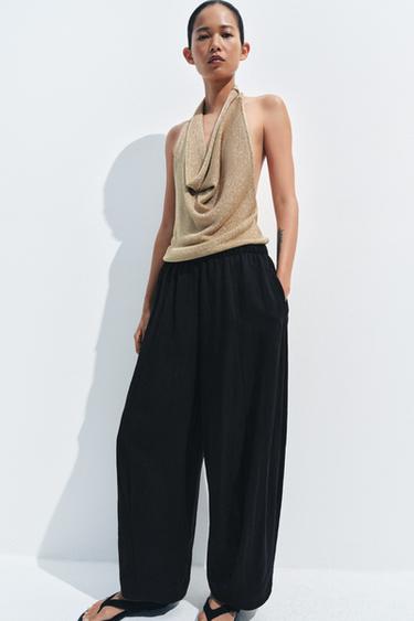 Zara BARREL PANTS ZW COLLECTION - Black