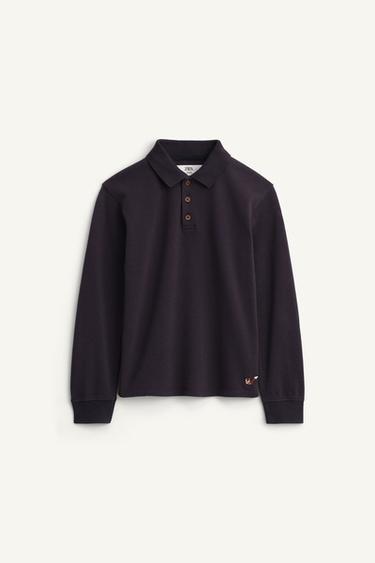 LIMITED EDITION EMBROIDERED FOX PIQUÉ POLO SHIRT - Dark navy by Zara