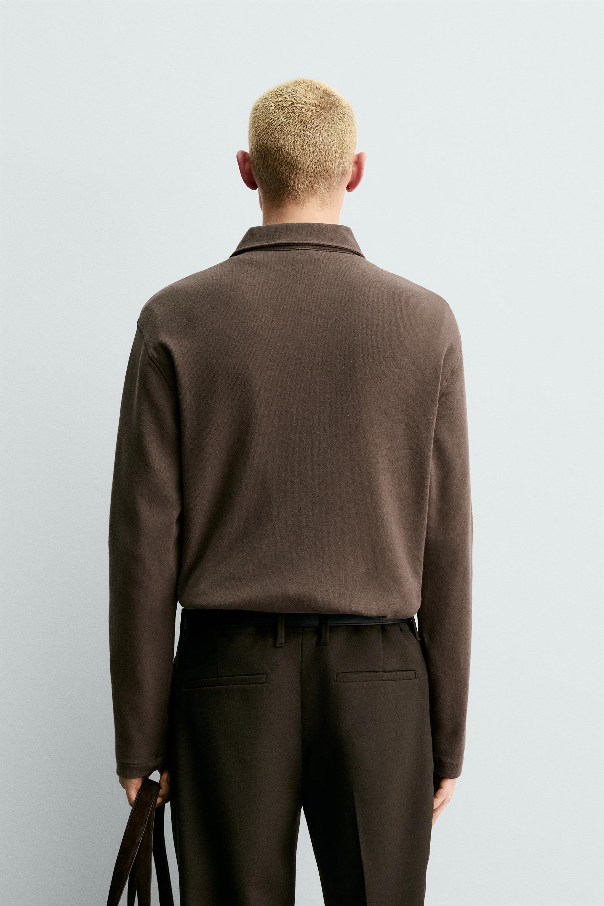 起毛テクスチャーポロシャツ ORIGINS - ブラウン | ZARA Japan / 日本