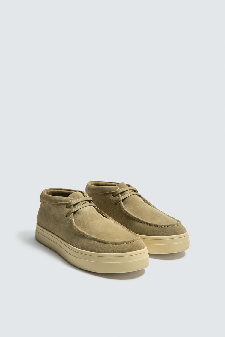 ZARA LEATHER MOC TOE SHOES