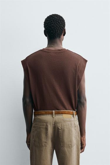 RELAXED FIT TANK TOP - Brown by Zara - Image 2