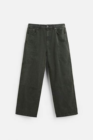 PANTALÓN CARGO LAVADO - Botella de Zara