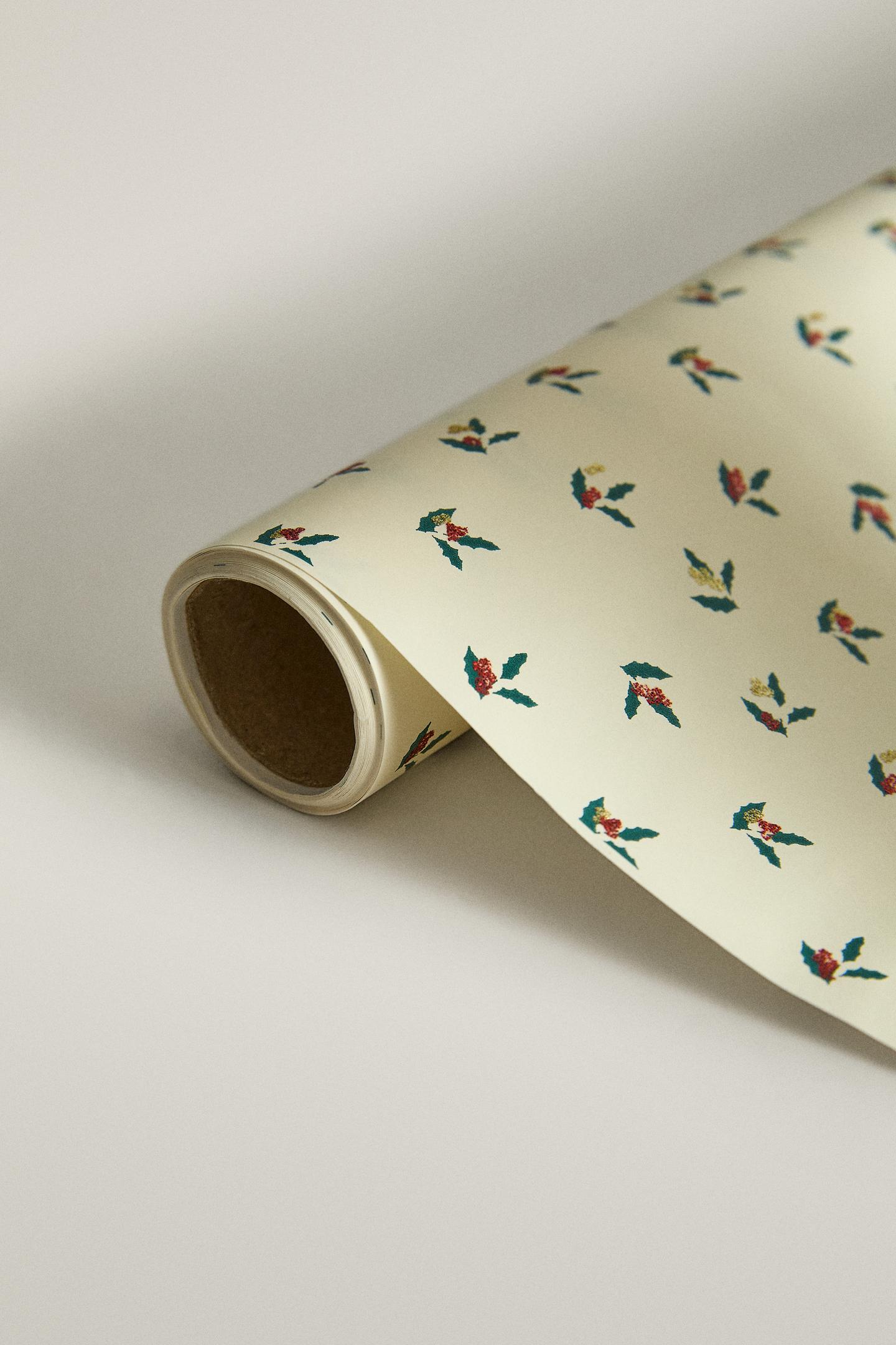 Zara Christmas Holly Wrapping Paper, цвет: Белый — фото 3
