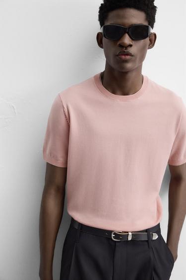 KNIT T-SHIRT - Pink by Zara