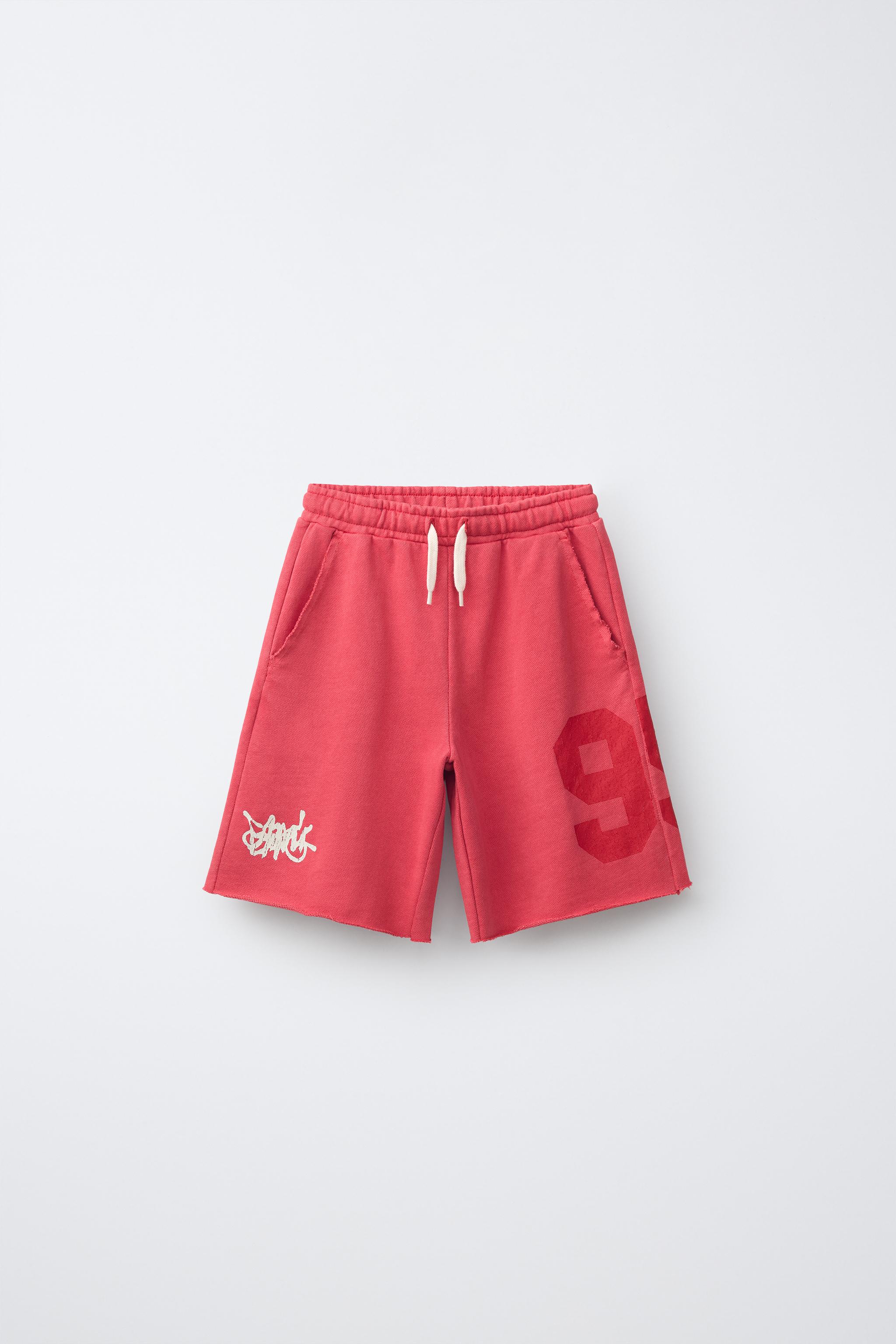 Детские шорты Zara PLUSH NUMBER AND GRAFFITI SHORTS — фото 2