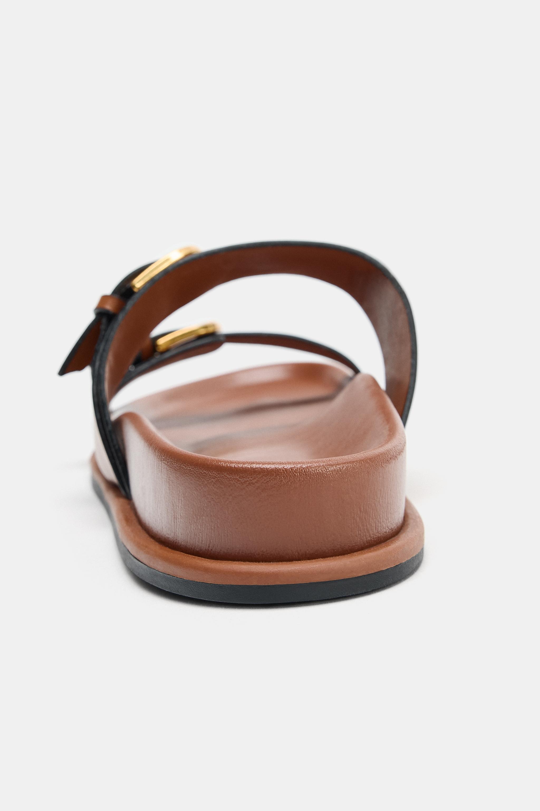 Женские сандалии Zara SANDALS WITH BUCKLE DETAIL — фото 5