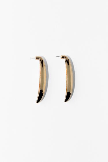 PENDIENTES LARGOS LÁGRIMA - Dorado de Zara