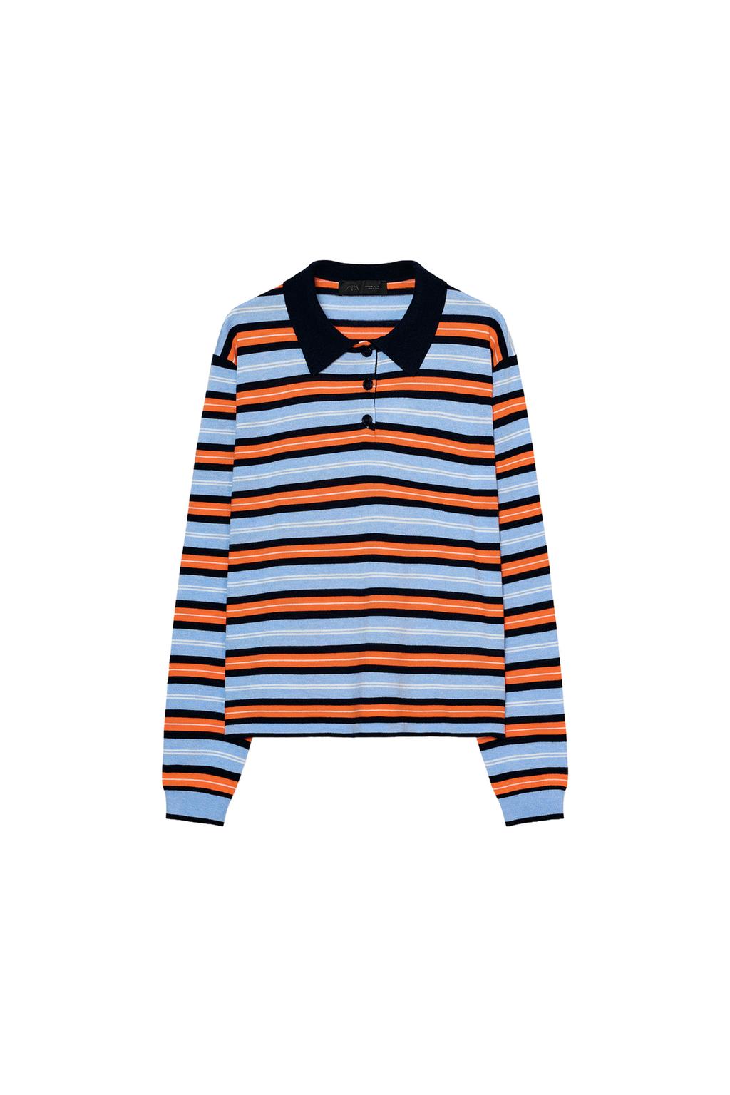 STRIPED KNIT POLO - image 3