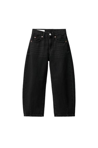 QUẦN JEANS ỐNG RỘNG DÁNG BARREL - Màu đen từ Zara