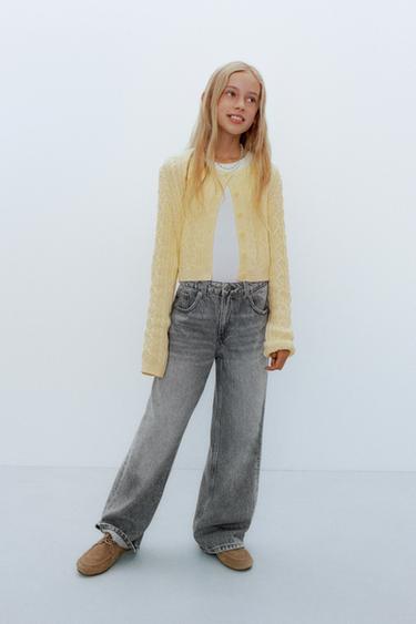 JEANS WIDE LEG - Gris de Zara