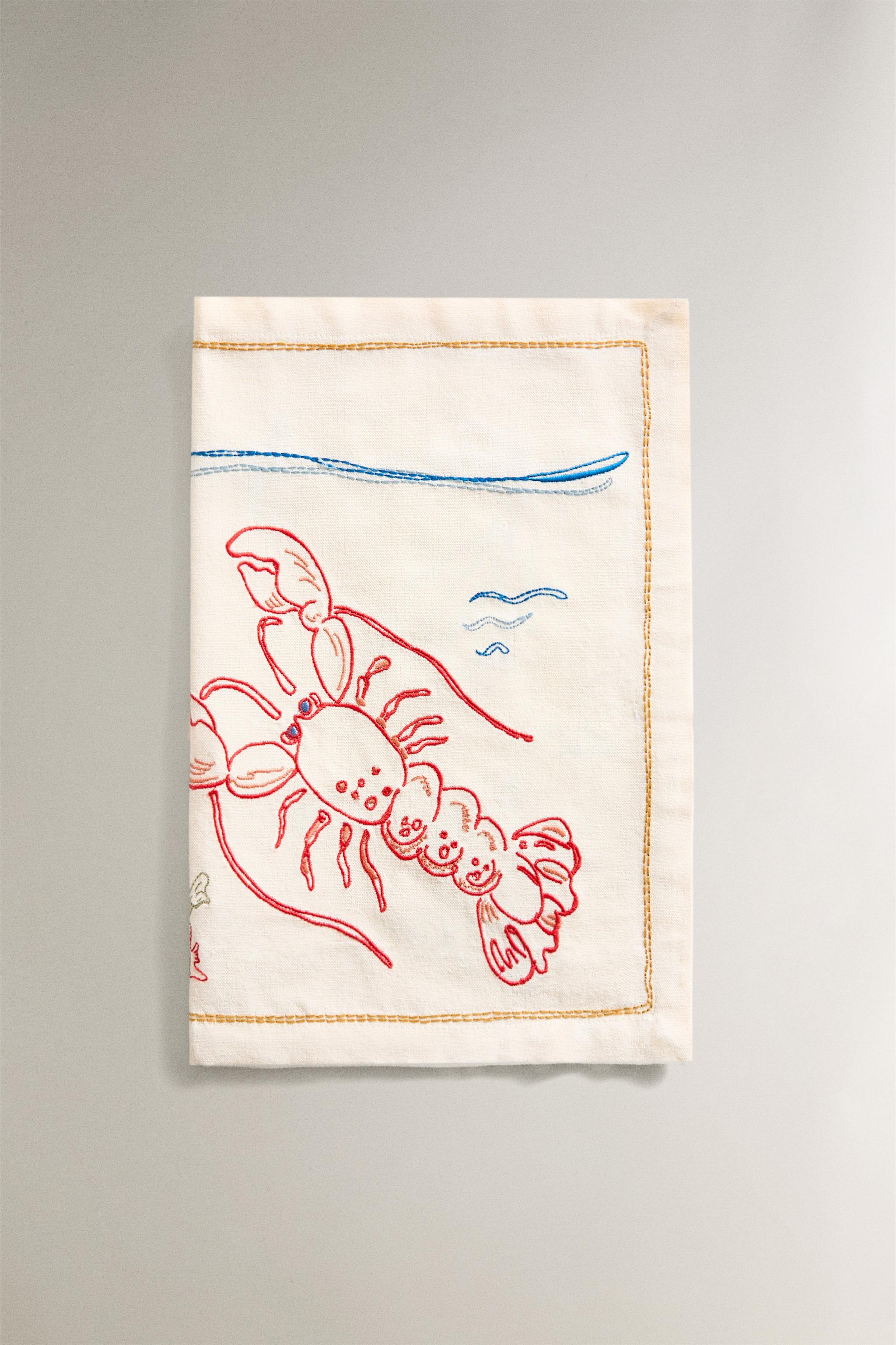 SET DE TABLE BRODERIE LANGOUSTE