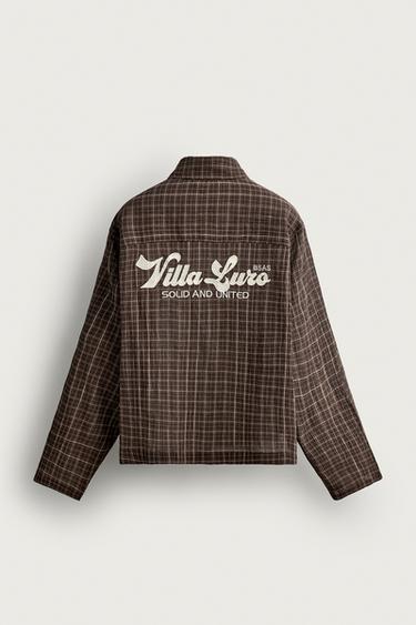 COMBINED EMBROIDERED CHECK SHIRT - Brown by Zara