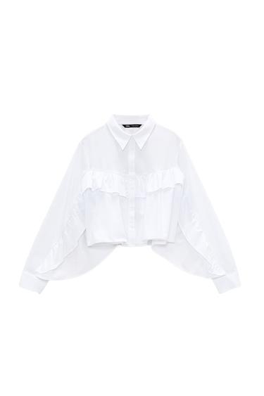 RUFFLED POPLIN SHIRT