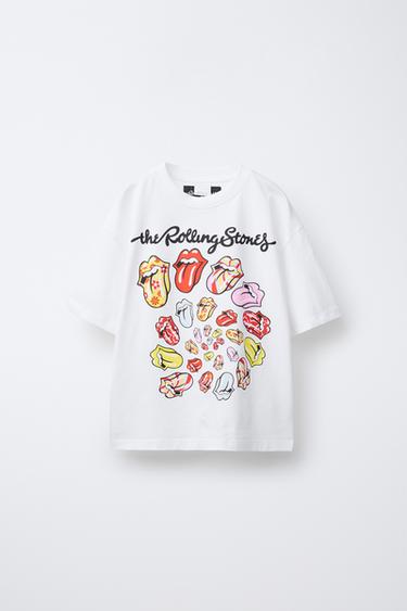 Zara T-SÄRK ROLLING STONES © - Valge - Pilt 0
