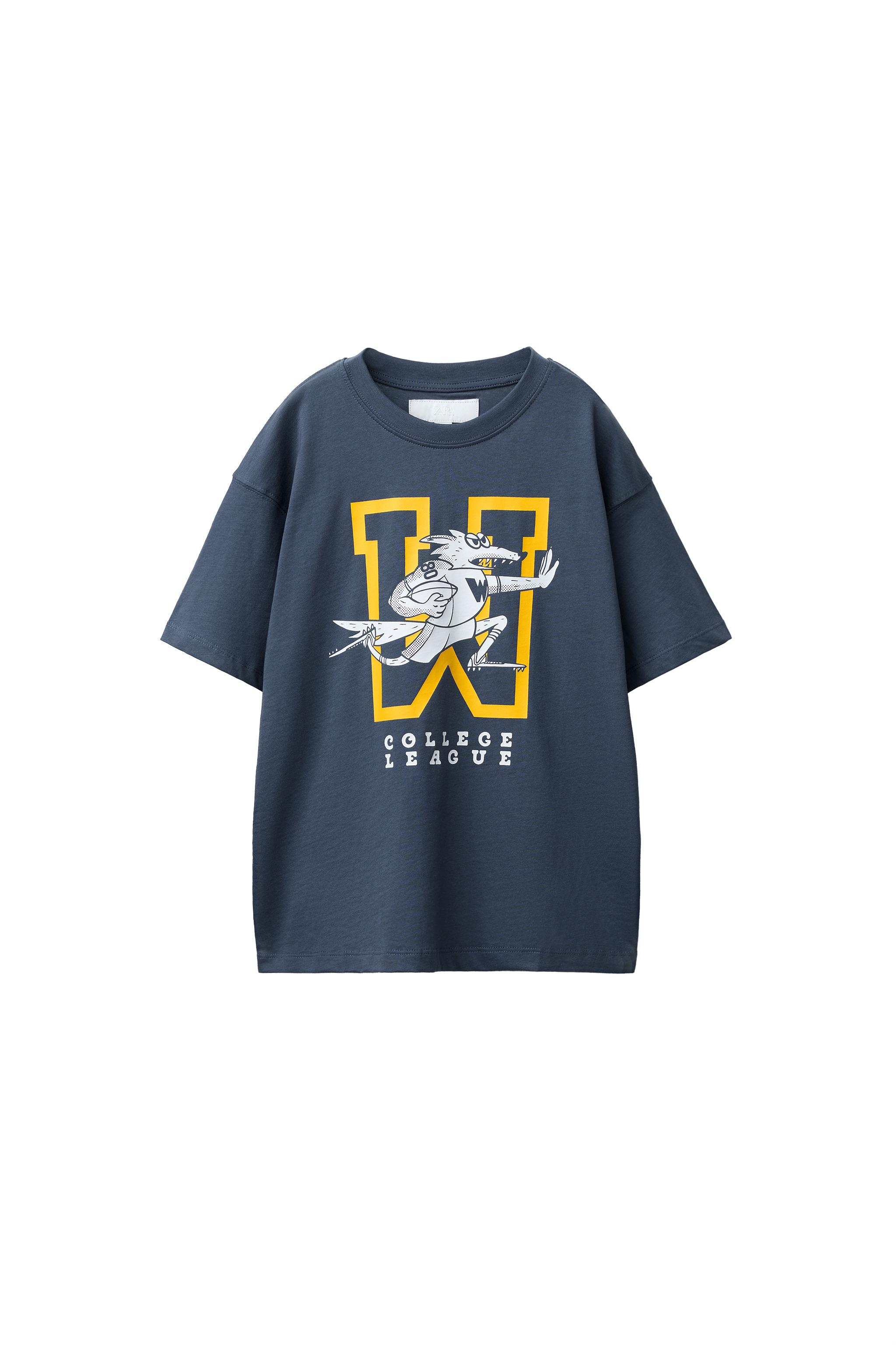 その他 RT162830 VARSITY PRINT T-SHIRT - Oyster-white | ZARA South Africa