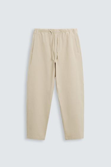 Zara TAPERED PANTS - Ecru