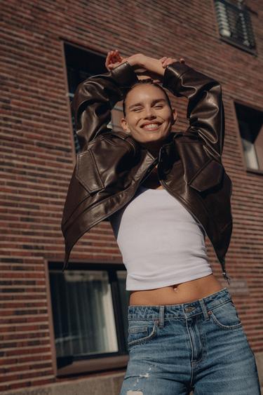 JEANS TRF WIDE LEG ROTOS TIRO MEDIO - Azul de Zara