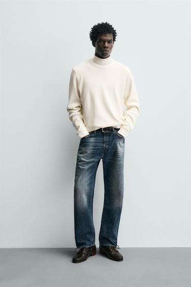 WAFFLE-KNIT TEXTURE T-SHIRT - Ecru by Zara