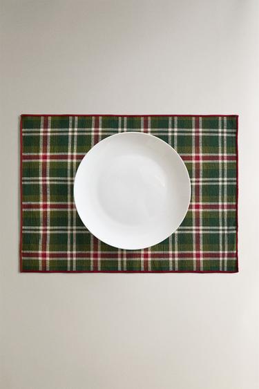 CHRISTMAS CHECK PLACEMAT (PACK OF 2) - Green by Zara - Image 4