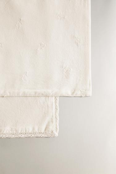 PACK OF EMBROIDERED MUSLIN CLOTHS (PACK OF 2) - Oyster-white by Zara - Image 3