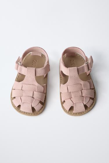 SANDALES STYLE PLAGE EN CUIR - Rose de Zara - Image 5