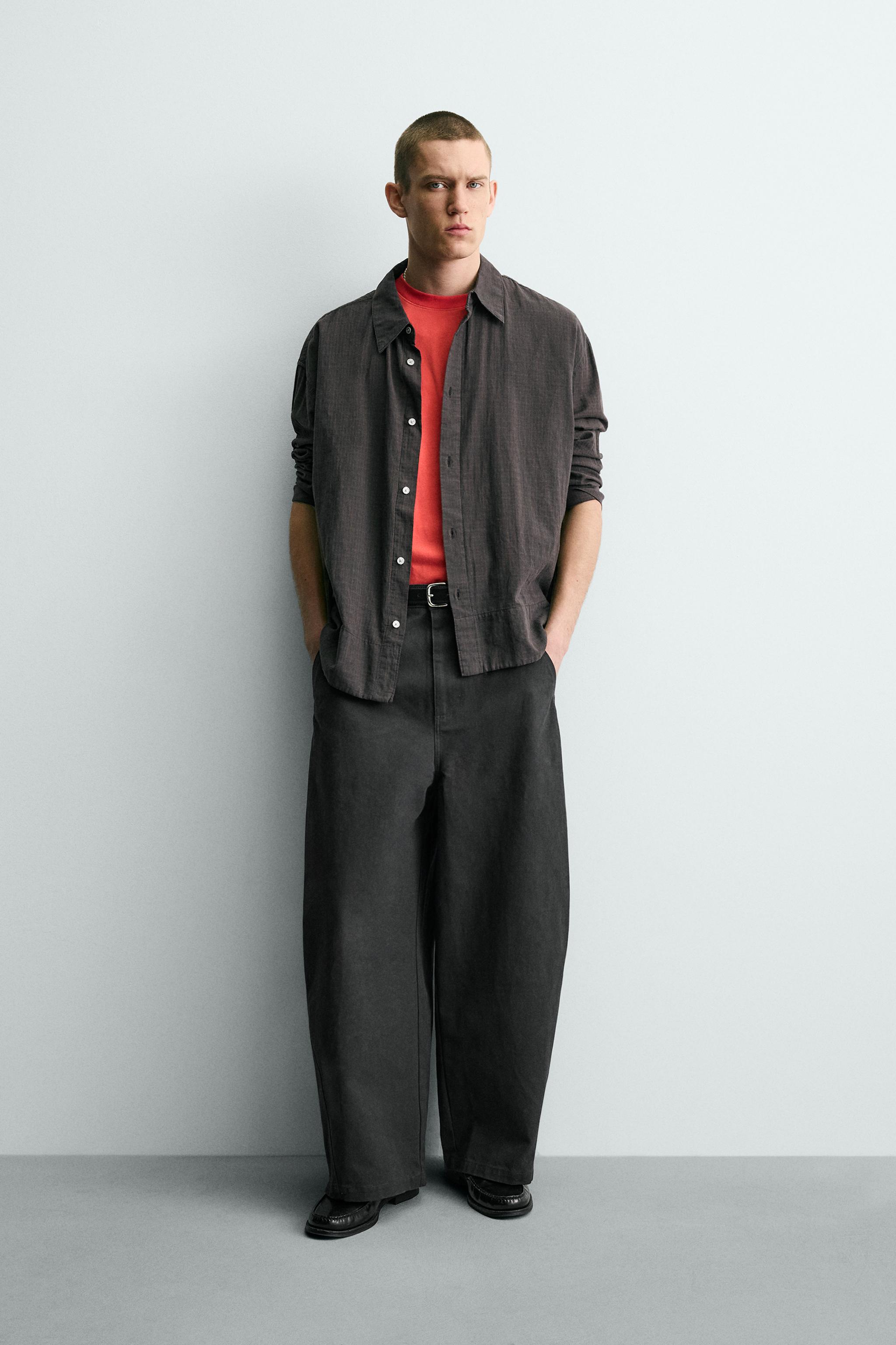 RELAXED FIT PANTS WITH TWISTED SEAM - Anthracite grey | ZARA Canada