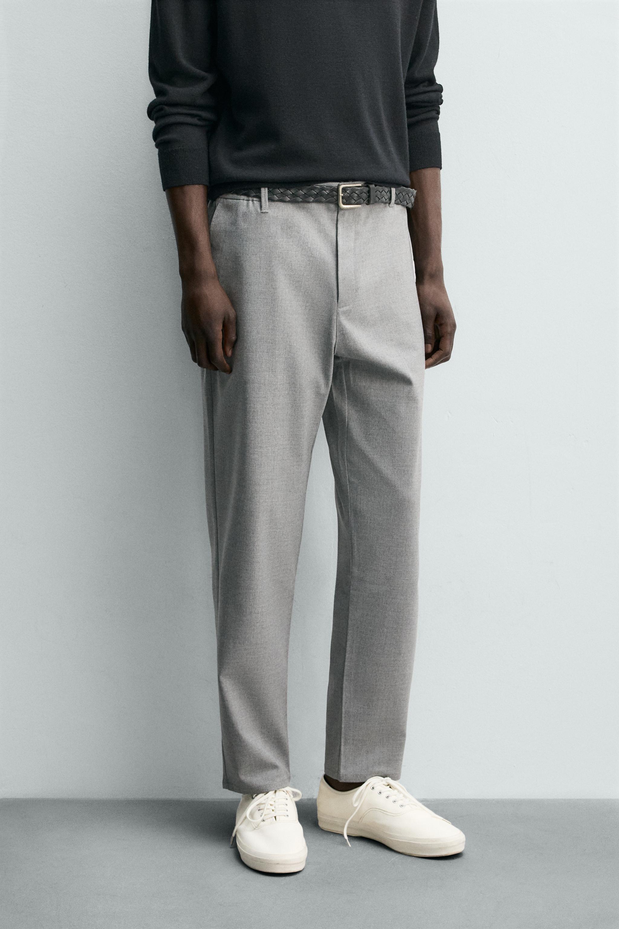 COMFORT SLIM FIT PANTS — Gray