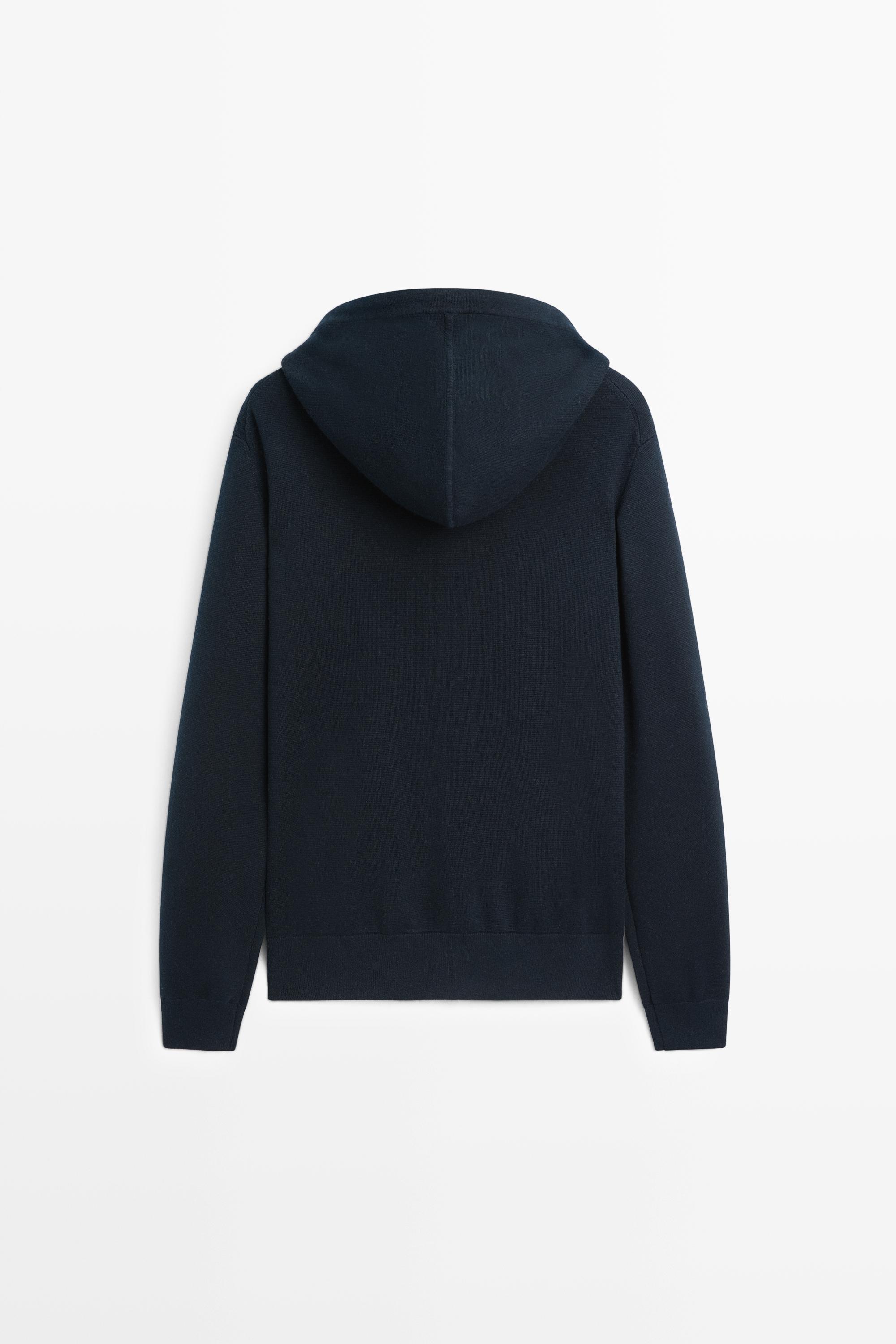Cardigan en maille à capuche coton
