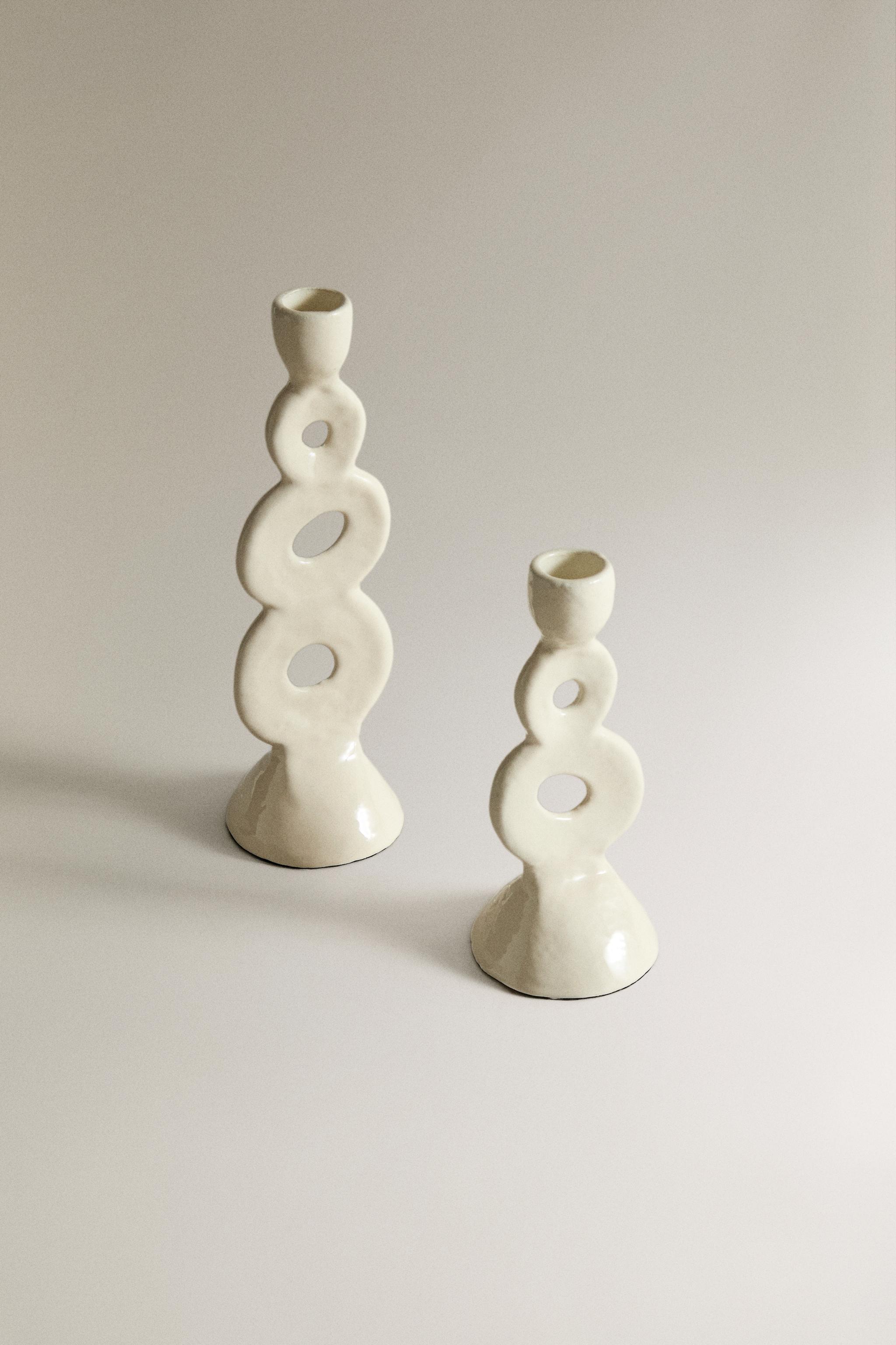 ALUMINUM CANDLESTICK — Oyster-white