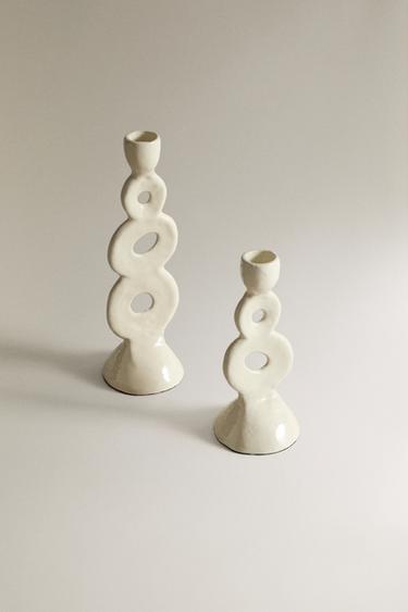 ALUMINUM CANDLESTICK — Oyster-white 2
