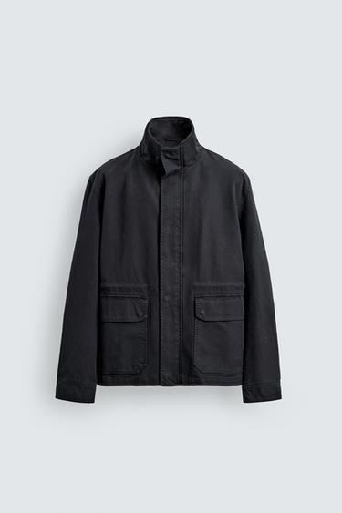REGULAR FIT COTTON PARKA - Dark navy by Zara