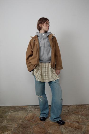 JEANS TRF BOYFRIEND ROTOS TIRO MEDIO - Azul de Zara