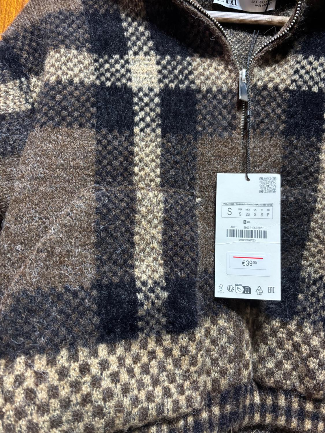 CHAQUETA DE CUADROS EN TONOS MARRONES ESTILO COZY CON CREMALLERA - Image 3