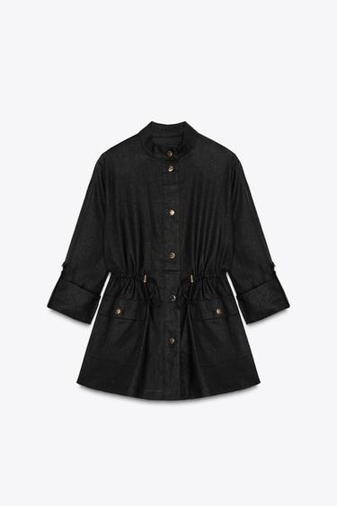 Zara Siyah - KETEN SAFARİ GÖMLEĞİ
