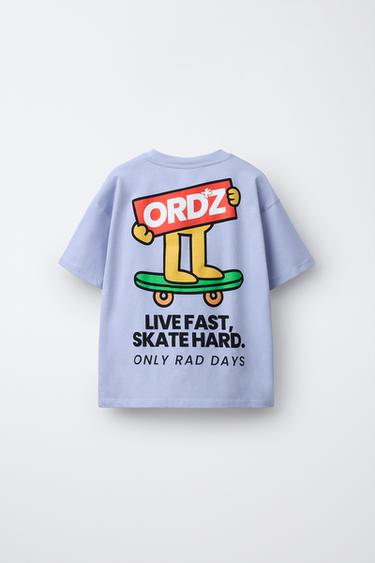 LOGO PRINT T-SHIRT - Light blue by Zara - Image 1