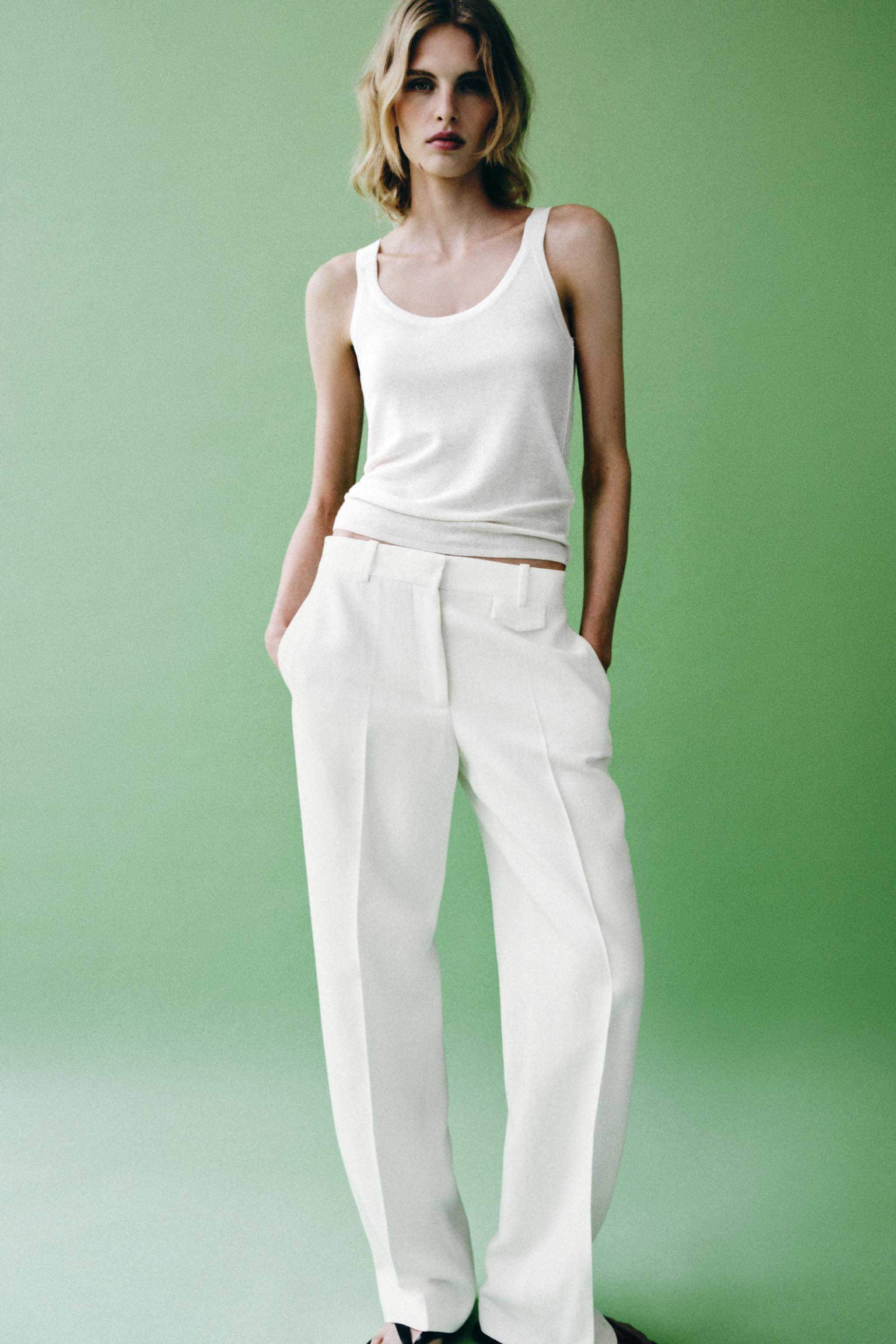 ZW COLLECTION STRAIGHT-LEG PANTS — White