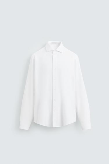 СОРОЧКА SLIM FIT ТЕКСТУРОВАНА - Білий Zara