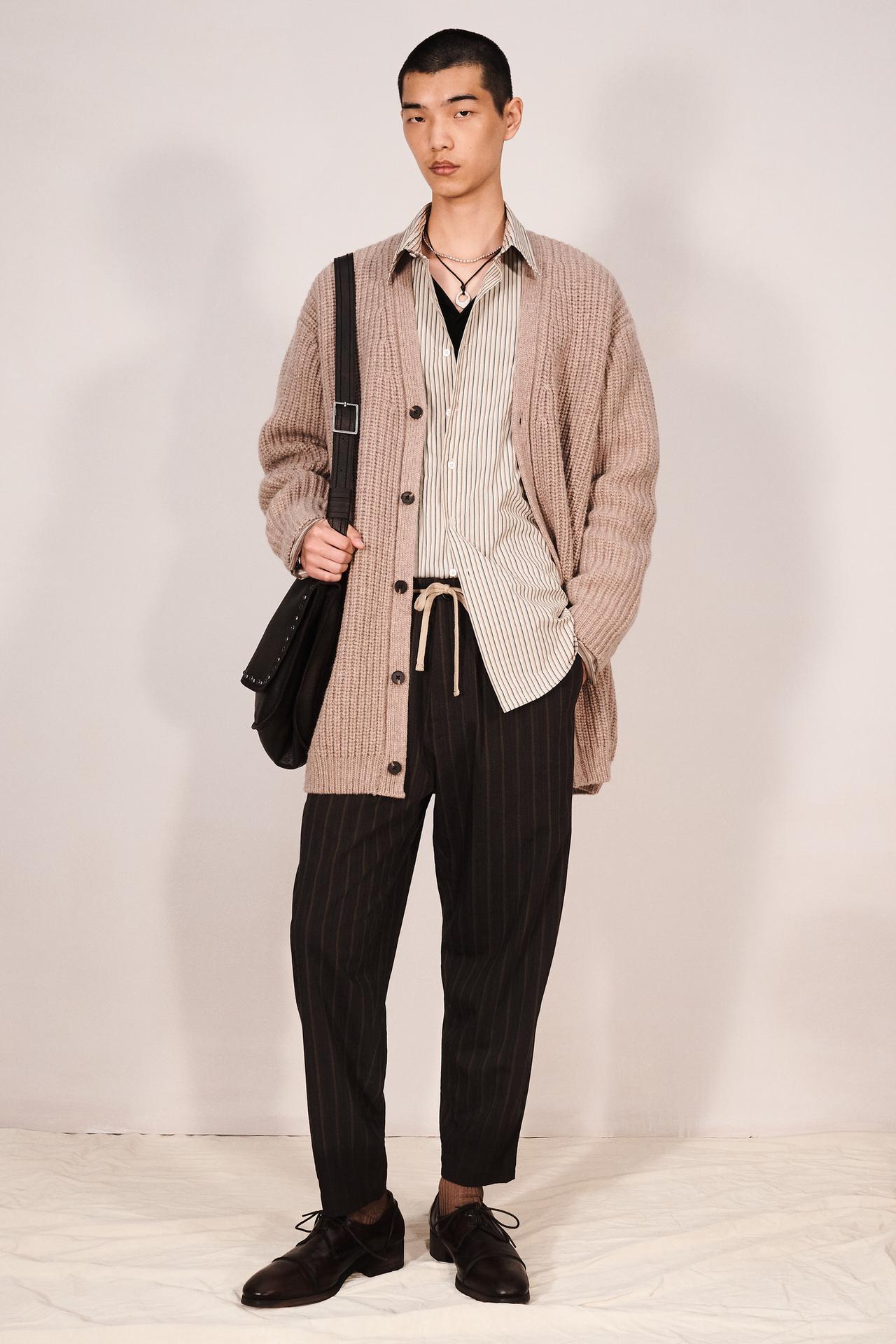 LONG 100% WOOL CARDIGAN WITH ELBOW PATCH