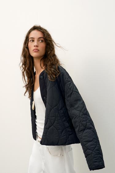 BLOUSON COURT MATELASSÉ - Noir de Zara - Image 6