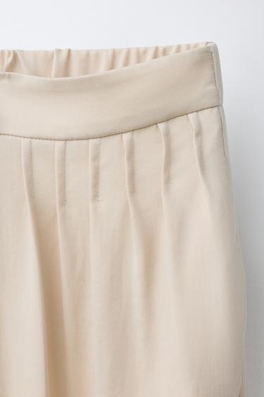 PANTALON BOMBACHO À PLIS - Beige clair de Zara - Image 2