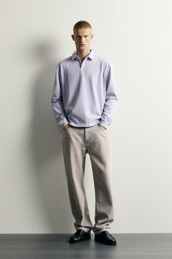 REGULAR FIT POLO SWEATSHIRT