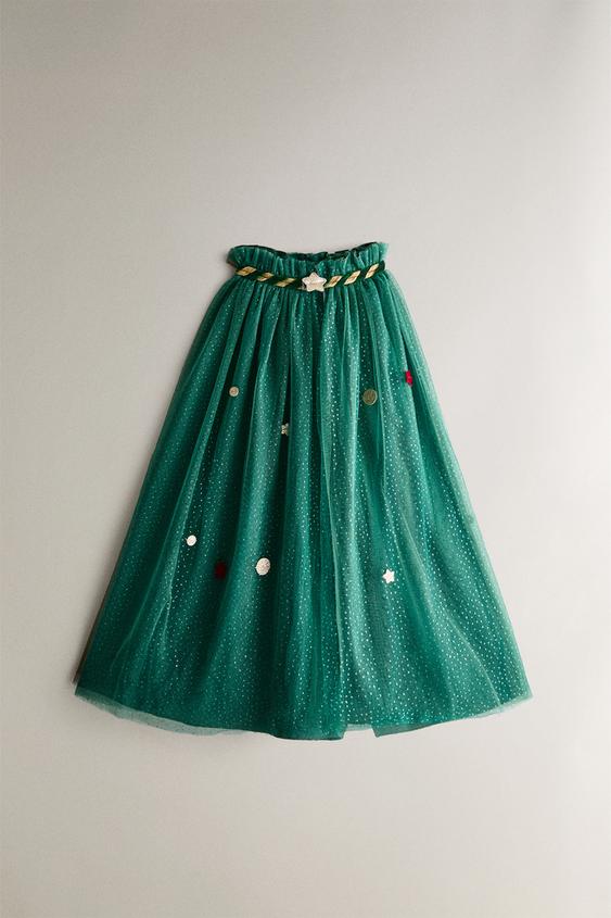 CHILDREN’S TULLE CHRISTMAS COSTUME CAPE Green ZARA Ireland