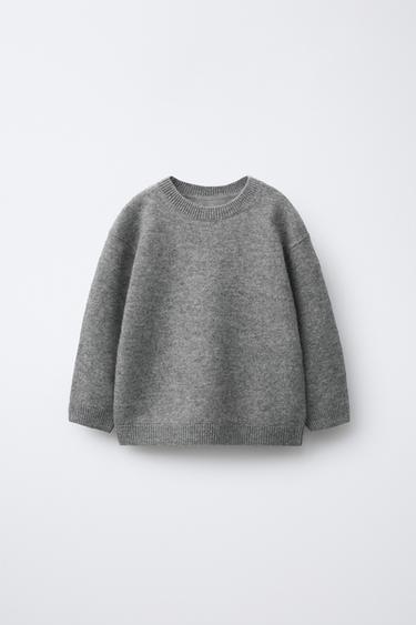 STRIKKE-SWEATER I 100 % CASHMERE - gråmeleret fra Zara
