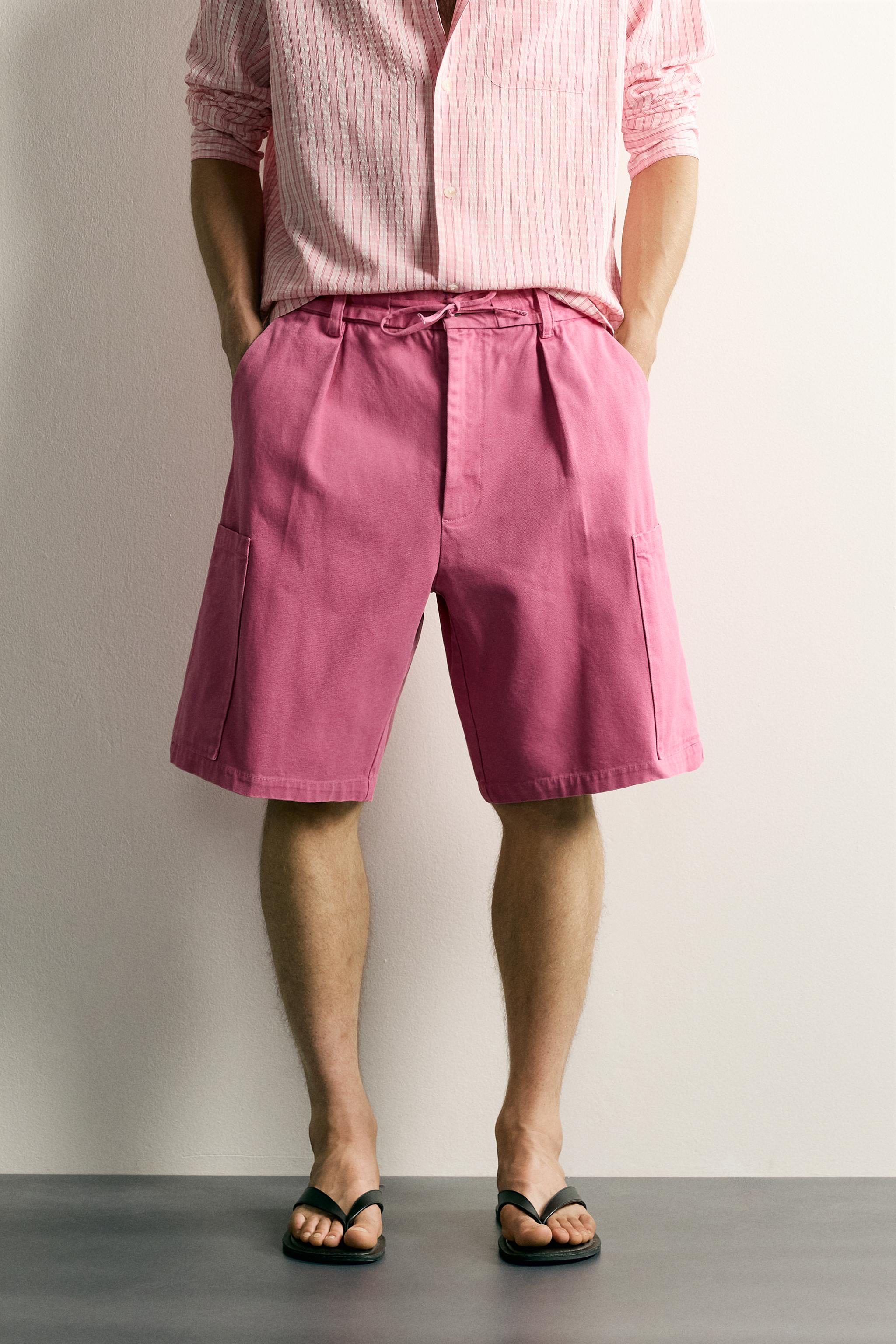 RELAXED FIT WASHED CARGO SHORTS
