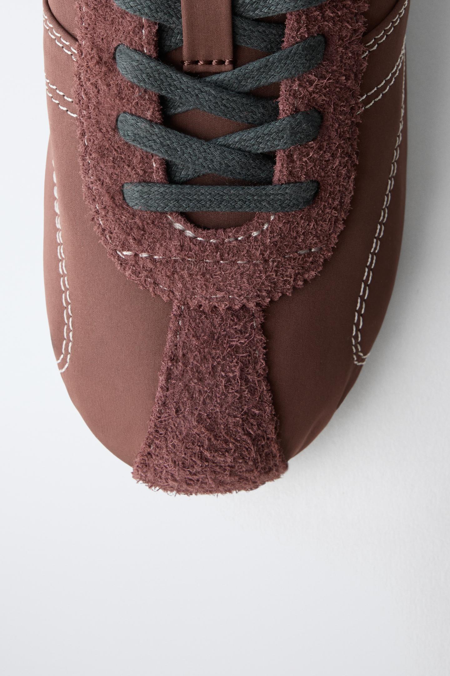 Детские кроссовки Zara Slim Sole, цвет: Тёмно-бордовый — фото 5