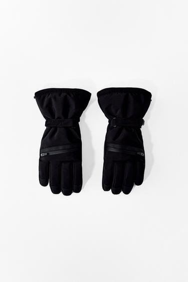 POLARTEC® WATERPROOF SKI COLLECTION GLOVES - Black by Zara